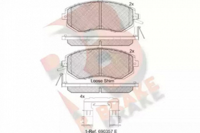 R BRAKE rb2199 -  Комплект тормозных колодок, дисковый тормоз